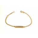 BRACCIALE PIASTRINA BAMBINO IN ORO GIALLO 18 KT