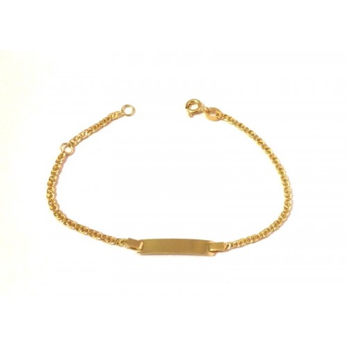 BRACCIALE PIASTRINA BAMBINO IN ORO GIALLO 18 KT