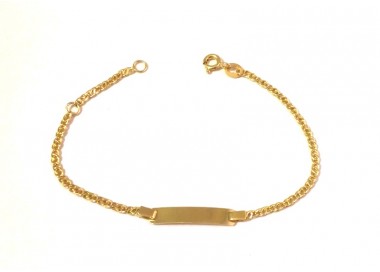 BRACCIALE PIASTRINA BAMBINO IN ORO GIALLO 18 KT