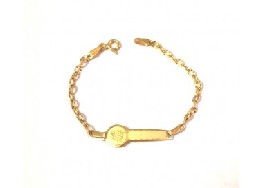 BRACCIALE BAMBINO PIASTRINA CON COCCINELLA IN ORO GIALLO 18 KT