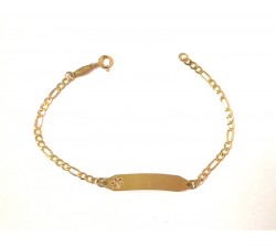 BRACCIALE PIASTRINA BAMBINA IN ORO GIALLO 18 KT