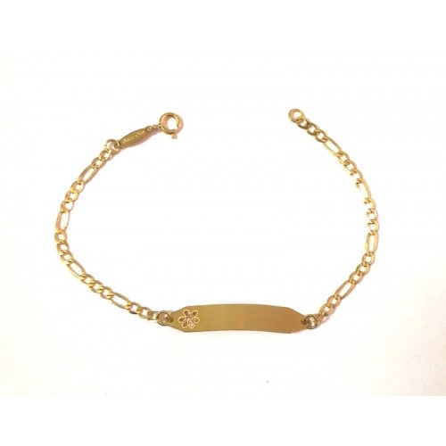 BRACCIALE PIASTRINA BAMBINA IN ORO GIALLO 18 KT