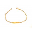 BRACCIALE PIASTRINA BAMBINO UNISEX IN ORO GIALLO 18 KT