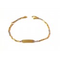 BRACCIALE PIASTRINA BAMBINO UNISEX IN ORO GIALLO E BIANCO 18 KT