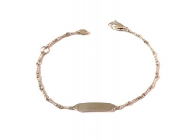 BRACCIALE PIASTRINA BAMBINO UNISEX IN ORO BIANCO 18 KT