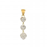 CIONDOLO TRILOGY IN ORO GIALLO 18 KT CUORE E ZIRCONI + COLLANA LACCIO IN OMAGGIO