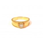 ANELLO SOLITARIO DA UOMO IN ORO GIALLO 18 KT CON DIAMANTE