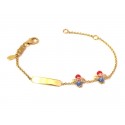 BRACCIALE BIMBO BIMBA IN ORO GIALLO 18KT CON PIASTRINA