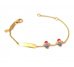 BRACCIALE BIMBO BIMBA IN ORO GIALLO 18KT CON PIASTRINA