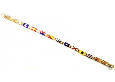 BRACCIALE IN ORO GIALLO 18 KT DA UOMO CON BANDIERE NAUTICHE