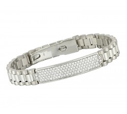 BRACCIALE JUBILEE DA UOMO IN ORO BIANCO 18 KT CON ZIRCONI