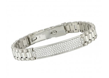 BRACCIALE JUBILEE DA UOMO IN ORO BIANCO 18 KT CON ZIRCONI