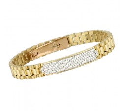 BRACCIALE JUBILEE DA UOMO IN ORO GIALLO 18 KT CON ZIRCONI