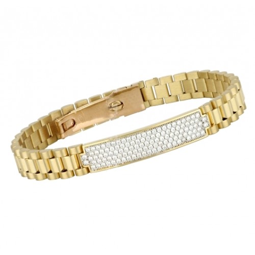 BRACCIALE JUBILEE DA UOMO IN ORO GIALLO 18 KT CON ZIRCONI