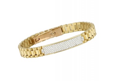 BRACCIALE JUBILEE DA UOMO IN ORO GIALLO 18 KT CON ZIRCONI