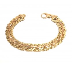 BRACCIALE CATENA DA UOMO IN ORO GIALLO E ROSA 18 KT