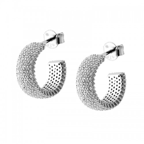 Maxwell & Piper Orecchini A Cerchio In Argento 925 Placcato Rodio Con Zirconi Pavé - 4 Cttw - Cerchio Pieno Di Pietre
