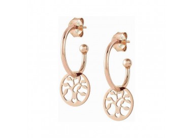 ORECCHINI CERCHI NOMINATION IN ARGENTO 925 ROSE CON ALBERO DELLA VITA 147703017