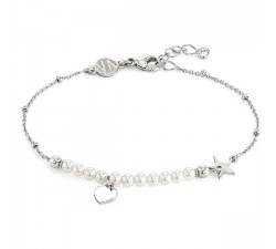 BRACCIALE NOMINATION MELODIE IN ARGENTO 925 CON PERLE E CUORE 147710001