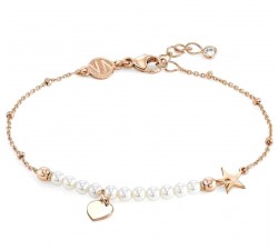 BRACCIALE NOMINATION MELODIE IN ARGENTO 925 ROSE' CON PERLE E CUORE 147710002