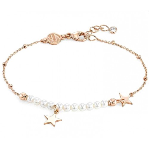 BRACCIALE NOMINATION MELODIE IN ARGENTO 925 ROSE' CON PERLE E STELLA 147710033