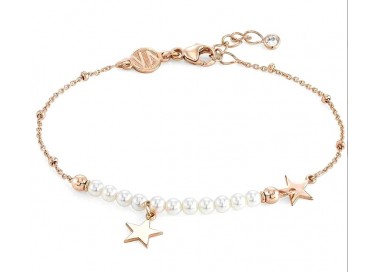 BRACCIALE NOMINATION MELODIE IN ARGENTO 925 ROSE' CON PERLE E STELLA 147710033