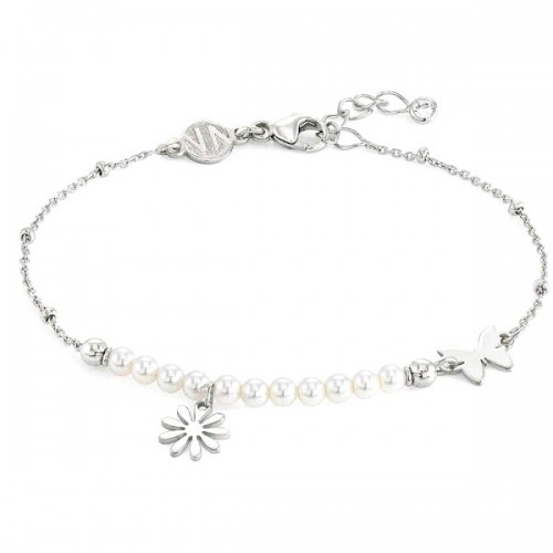 BRACCIALE NOMINATION MELODIE IN ARGENTO 925 CON PERLE E FIORE 147710060