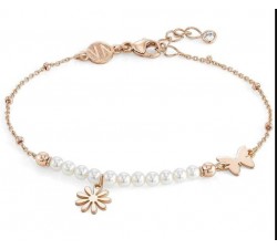 BRACCIALE NOMINATION MELODIE IN ARGENTO 925 ROSE' CON PERLE E FIORE 147710061