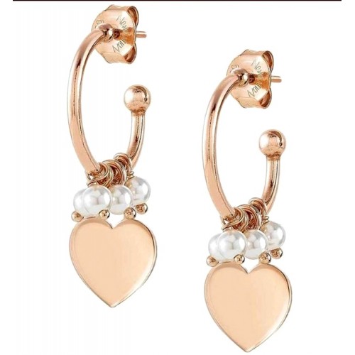 ORECCHINI CERCHI NOMINATION IN ARGENTO 925 ROSE' CON CUORE 147713002