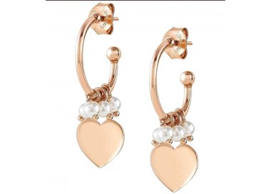 ORECCHINI CERCHI NOMINATION IN ARGENTO 925 ROSE' CON CUORE 147713002