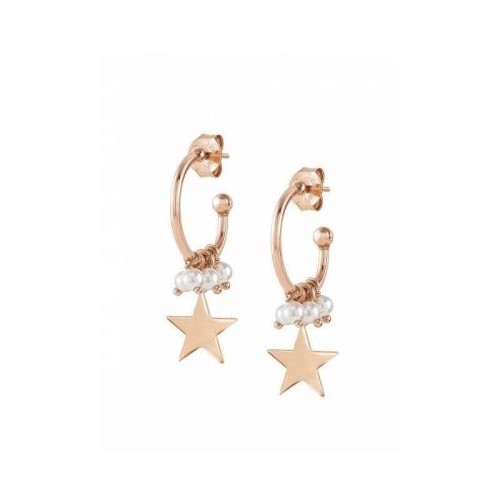 ORECCHINI CERCHI NOMINATION IN ARGENTO 925 ROSE'CON STELLE 147713033