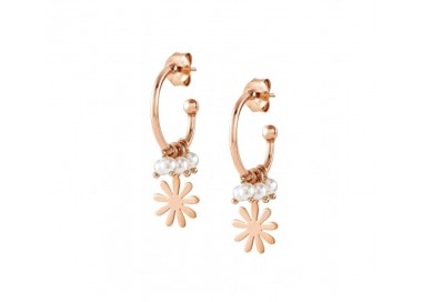 ORECCHINI CERCHI NOMINATION IN ARGENTO 925 ROSE'CON FIORE 147713061