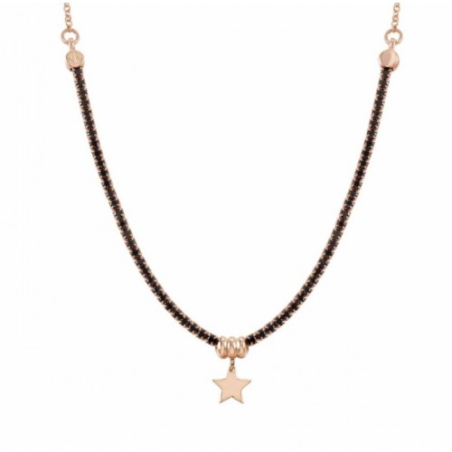 COLLANA TENNIS NOMINATION DA DONNA IN ARGENTO 925 ZIRCONI NERI TAGLIO BRILLANTE