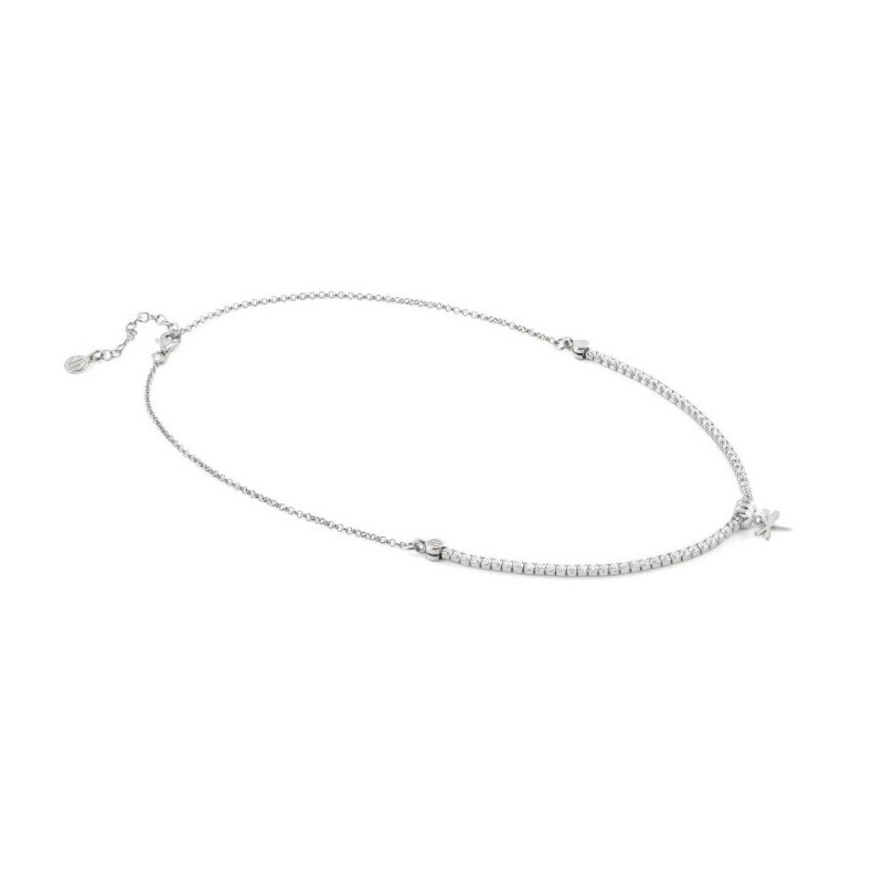Bucci Bracciale Tennis Donna In Argento 925 Rodiato Con Zirconi Bianchi - Lunghezza 18,5 Cm - Regalo In Sacchetto Velluto
