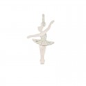 CIONDOLO BALLERINA IN ORO BIANCO 18 KT CON ZIRCONI + COLLANA LACCIO IN OMAGGIO
