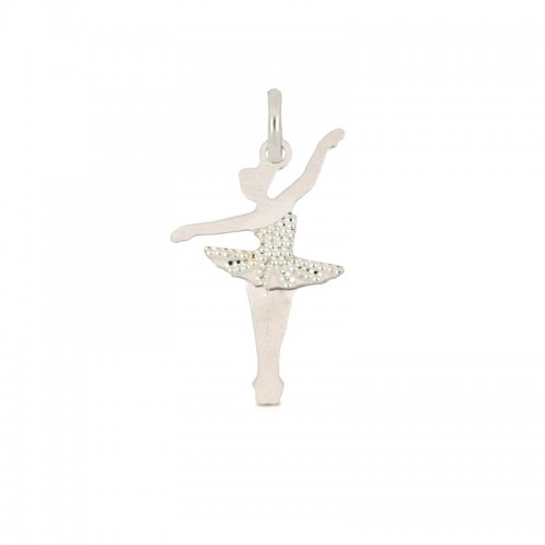 CIONDOLO BALLERINA IN ORO BIANCO 18 KT 