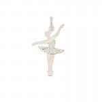 CIONDOLO BALLERINA IN ORO BIANCO 18 KT 