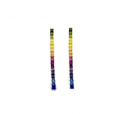 ORECCHINI TENNIS IN ARGENTO 925 CON ZIRCONI MULTICOLOR RAINBOW TAGLIO BRILLANTE