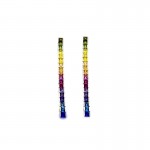 ORECCHINI TENNIS IN ARGENTO 925 CON ZIRCONI MULTICOLOR RAINBOW TAGLIO BRILLANTE