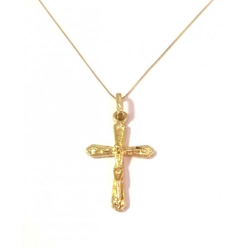 COLLANA IN ORO GIALLO 18KT CON CROCIFISSO