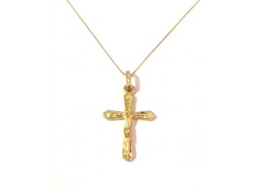 COLLANA IN ORO GIALLO 18KT CON CROCIFISSO