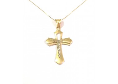 COLLANA IN ORO GIALLO 18KT CON CROCIFISSO