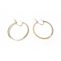 ORECCHINI CERCHI IN ORO BIANCO 18 KT CON ZIRCONI TAGLIO BRILLANTE