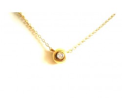 COLLANA PUNTO LUCE IN ORO GIALLO 18 KT CON ZIRCONE TAGLIO BRILLANTE