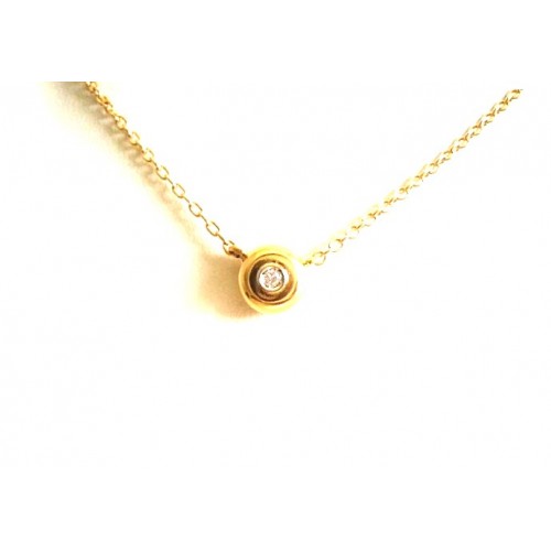 COLLANA PUNTO LUCE IN ORO GIALLO 18 KT CON ZIRCONE TAGLIO BRILLANTE