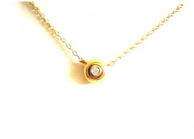 COLLANA PUNTO LUCE IN ORO GIALLO 18 KT CON ZIRCONE TAGLIO BRILLANTE