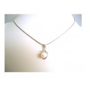 COLLANA IN ORO BIANCO 18 KT CON CIONDOLO PERLA E ZIRCONE TAGLIO BRILLANTE 