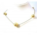 COLLANA DA DONNA CON SFERE IN ORO GIALLO E BIANCO 18 KT CON SFERE