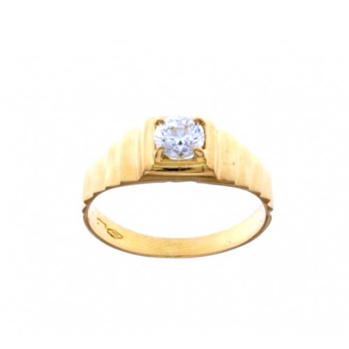 ANELLO SOLITARIO DA UOMO IN ORO BIANCO 18 KT CON ZIRCONE TAGLIO BRILLANTE