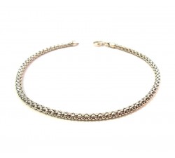 BRACCIALE UNISEX MAGLIA POP CORN IN ORO BIANCO 18 KT